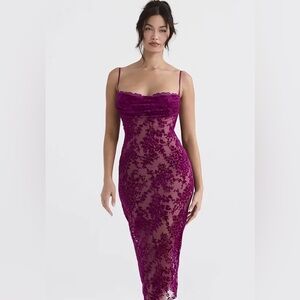 House of CB Ione Floral Devoré Corset Dress